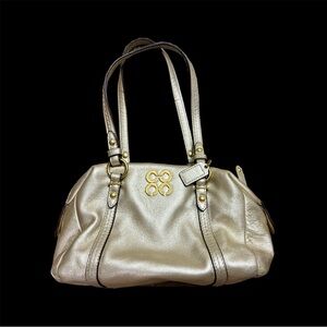 Coach Julia Mini Duffle Metallic Gold Leather Shoulder Bag 🌟